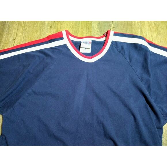 Vintage VTG Chalk Link Blank Jersey Shirt Size L USA Made Baseball #24 Sandlot - Picture 3 of 6